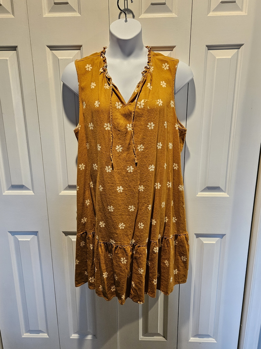 Sonoma Mustard Sleeveless Floral Sundress